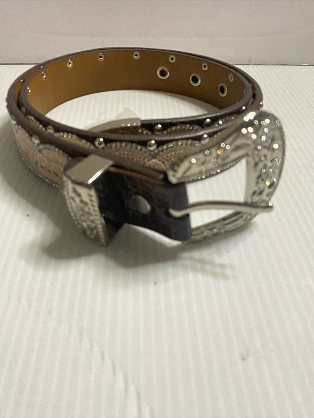 M&F Western Women's Brown Western Rhinestone Belt Texas Rodeo Fairy Cowgirl